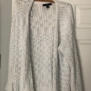 f21 white cardigan